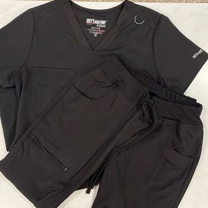 Womens Black Scrubs Set